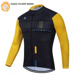 Cycling Jackets Winter Fleece Long Sleeve Cycling Jerseys MTB Bicycle Cycling Clothing Winter Ropa Ciclismo Man's Warm Mountain Bike Jacket 231018