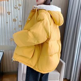 Women's Down Parka Winter Hooded Cotton Jacket Warm Students Puffer Coat Pockets Quilted Solid Casual Korean Fashion Coats 231018