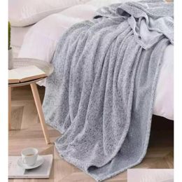 Blanket Sublimation Polyster 50X60Inch Blank Grey Jersey Sweater Fleece Blankets Diy Printing Sofa Bed Rug Fy56238193981 Drop Delive Dhshk