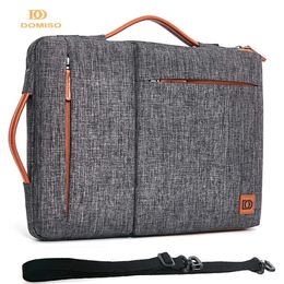 DOMISO Multi-use Strap Laptop Sleeve Bag With Handle For 10" 13" 14" 15.6" 17" Inch Laptop Shockproof Computer Notebook Bag Grey 231019