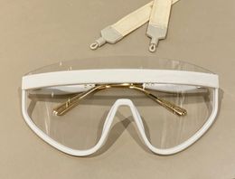 Shield Wrap Sunglasses White Clear Lens Women Designer Sunglasses Shades UV400 Eyewear Unisex
