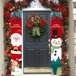 Christmas Decorations 1 pair of Merry hallway logo door banners Santa Claus pendant couple navigation home decoration New Year gifts 231013