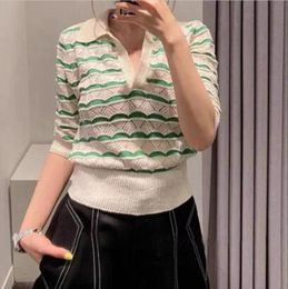 S Family Spring/Summer San d - r Fresh Fishtail Hollow POLO Neck Knit Female