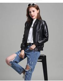 Women's Leather 2023 Winter Fashion Women Genuine Jacket Korean Outerwear Sheepskin Coat Female Baseball Jackets Top