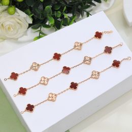 four leaf clover Bracelet Made of natural shells and natural agate Gold Plated 18K designer for woman T0P Advanced Materials Jewellery fashion luxury classic 020