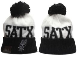 Spurs Beanies North American Basketball Team Side Patch Winter Wool Sport Knit Hat Skull Caps A