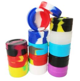 Silicone Oil Container 5ml Silicone Wax Box Multi Color Silicone Case 32mm*18mm Reusable Container for Wax or DAB tools 12 LL