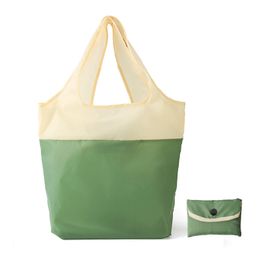 10pcs Shopping Bags Polyester Two Colour Patchwork Large Capacity Foldable Storage Bag Mix Colour