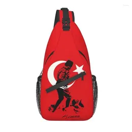 Backpack Fashion Turkey Mustafa Kemal Ataturk Crossbody Sling Men Turkish Flag Shoulder Chest Bags For Hiking