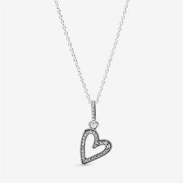 100% 925 sterling silver Sparkling hand Heart Pendant Necklace fashion Wedding Egagement Jewellery making for women gifts282O