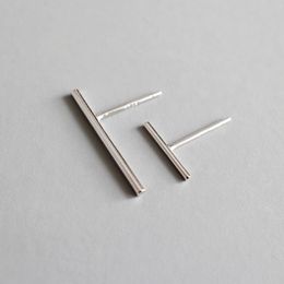 Slim Square Bar T Stud Earrings For Women Real 925 Sterling Silver Geometrical Fine Jewellery Wholesale YME117