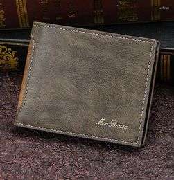 Wallets Men's Wallet Made Of Leather Purse For Men Coin Short Male Card Holder Zipper Around Money CU139