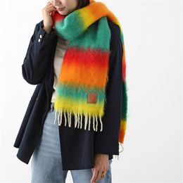 Designer Scarf Strip Wool Mohair Scarf Men Womens Stockholm Scarves Winter Luxury Neckerchief Fashion Bandelet