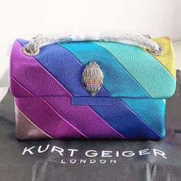 Kurt Geiger women Shoulder Bag London Kensington Mini PUl Leather Rainbow Cross Body Purse Luxury Small Messenger 20.8.14cm5