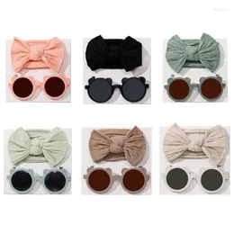 Hair Accessories Headband & Sunglasses Set For Baby Girls Nylon Hairband Po Posing Headdress