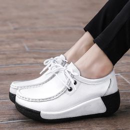 Dress Shoes Winter Wedge Heel Flats Shoes For Women Platform Loafers Woman Lace Up Oxford Shoes With Tassels Ladies Plush Leather Boat Shoes 231018