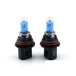 1Pcs 9007 100W Xenon Super Blue Halogen Car Headlight Bbs 5500K Drop Delivery