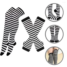 Knee Pads Striped Glove Stockings Long Tube Socks Halloween Women High Arm Leg Warmth Sleeves Cotton Keeping Miss