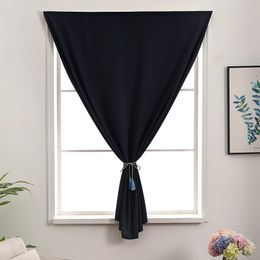 Curtain Black Punch Free Blackout Curtain Shading Anti-UV For Living Room Bedroom Window Curtain Easy Install Drapes Kitchen 231019