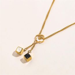 Luxury Design Women Necklace Choker Chain 18K Gold Plated Stainless Steel Necklaces Pendant Statement Wedding Jewellery Accessories 337P
