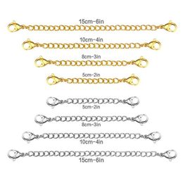 Chains Whole 8pcs lot 316L Plating Extended Chain Necklace Stainless Steel Rolo Gold Color 2 3 4 6 Inch ChainChains2590