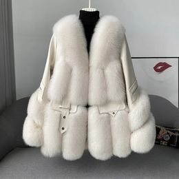 Womens Fur Faux Winter selling Allinone Down Jacket Young Slim Coat Full Leather Women Fashion Luxury 231018