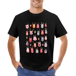 Men's Polos Reindeers - Animal Cuteness Winter Watercolour Pattern Rudolph T-Shirt Kawaii Clothes Graphics T Shirt Men Shirts