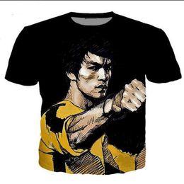 Newest Fashion Mens Womans Bruce Lee Summer Style Tees 3D Print Casual T-Shirt Tops Plus Size BB0157310j