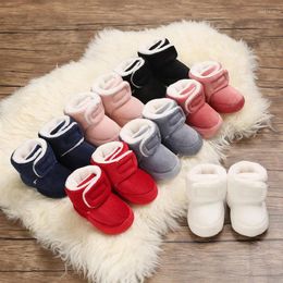 First Walkers Winter Snow Baby Boots Multiple Colours Warm Fluff Balls Indoor Colloidal Particle Sole Infant Born Toddler Shoes
