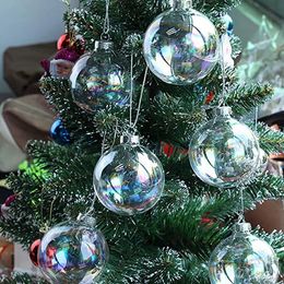 Decorative Flowers Wreaths 20pcs Christmas Clear Baubles Transparent Fillable Balls 8cm Christmas Tree Hanging Ornament Wedding Mas Party Home Decor 231019