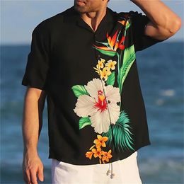 Men's Casual Shirts And Blooms Flower Pattern Design Tiki High-Quality Clothing Oversized Top Boy Trendy Street Hawaiian Shirt