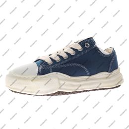 Maison Mihara Yasuhiro Peterson Over Dyed Canvas Shoes for Men's MMY Washed Sneaker Mens Designer Vintage Platform Shoe Womens Sneakers Women's Platforms in Blue