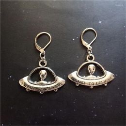 Backs Earrings Spaceship Leverback UFO Lever Back Alien Believer Gift Jewelry Girl Space