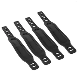 Bike Pedals 4 Pcs Foot Pedal Binding Band Strap Lightweight Plastic Straps For Gym (Black)