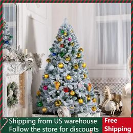 Christmas Decorations Green Christmas Decorations Sale 6 Ft Frosted Artificial Christmas Tree With Stand Decoration Ornaments Trees 231019