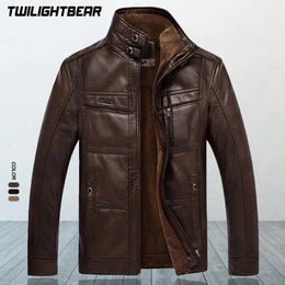 Men's Leather Faux Leather Winter Leather Jacket Men Coats 5XL Brand High Quality Fleece PU Outerwear Men Business Brand Faux Fur Male Polit Jacket AF301 231018