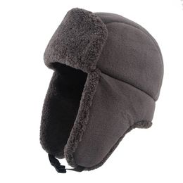 Beanie/Skull Caps Ushanka Russian Hat Men Women Unisex Warm Winter Bomber Hats Earflaps Polar Fleece Wool Fur Earflap Trapper Snow Soviet Cap 231019