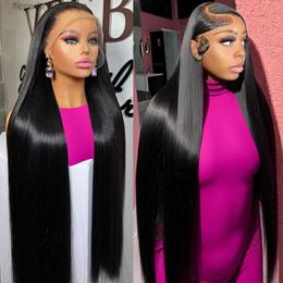 Synthetic Wigs Bone Straight 13x4 Lace Front Wig 13x6 Transparent Peruvian 36Inch Straight Human Hair Wigs For Women 360 Full Lace Frontal Wig Q231019