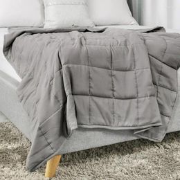 Blankets Quilted Weighted Blanket Grey 12LB