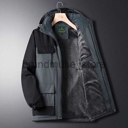 Men's Down Parkas 2023 New Men's Waterproof Jacket Winter Hooded Warm Parka Windbreaker Male Coat Big Size Fleece Clothing Black Thermal Outerwear J231019