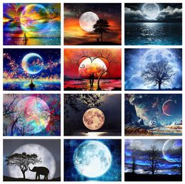 Evershine Diamond Painting Full Square Moon Rhinestones Pictures Mosaic Diamond Embroidery Scenery Cross Stitch Crafts Kit4913328