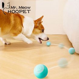 Dog Toys Chews HOOPET Electric Rolling Ball Cat Interactive Training For Small Automatic Selfmoving Kitten Pet Accessories 230819