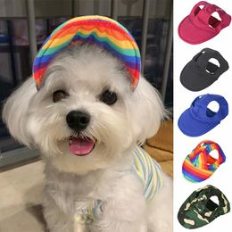 Dog Apparel Summer Mesh Dogs Baseball Cap Sun Hat With Open Ears Hollow Outdoor Pet Headwear Puppy Grooming Dress Up Sunscreen