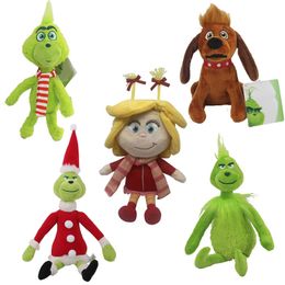 Christmas Decorations Grinch Animal Plush Doll Toys Cute Green Monster Cartoon Doll kids Funny Toy Xmas Gifts