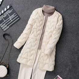 Womens Down Parkas Women Thin Jacket White Duck Ultralight Long Jackets Autumn And Winter Warm Coats Portable Outerwear Windproof 231018