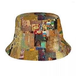 Berets Gustav Klimt Bucket Hats For Unisex Beach Plaid Sun Street Packable Vacation Fishing Fisherman Caps Drop