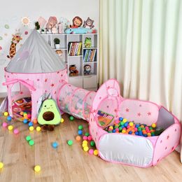 Toy Tents 3 in 1 Rocket Tent Portable Children's Tent Toys for Kids Spaceship Playpen for Children Crawling Tunnel Kids Toys Child Games 231019