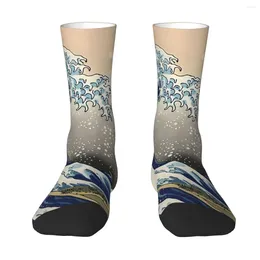 Men's Socks Great Wave Sock Men Women Polyester Stockings Customizable Funny