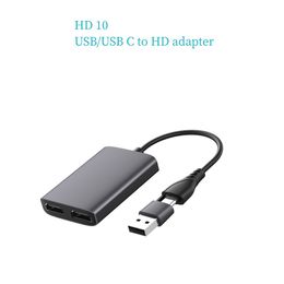 HD10 USB3.0 USB C To 2 HDTV Adapter Dual 4K Displays Monitors Type C Hub 5Gbps for Mac Windows