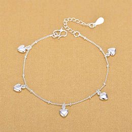 Fashion Female Lovely Heart Charm Bracelet For Women 925 Sterling Silver Birthday Gifts Jewellery 2105072325